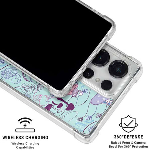 Disney Alice in Wonderland (animated) Mushrooms Print Pattern Galaxy S26 Ultra Clear Case