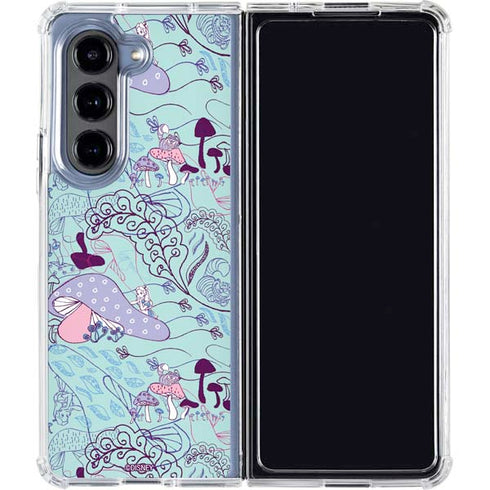 Disney Alice in Wonderland (animated) Mushrooms Print Pattern Galaxy Z Fold5 5G Clear Case