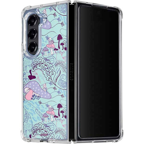 Disney Alice in Wonderland (animated) Mushrooms Print Pattern Galaxy Z Fold5 5G Clear Case