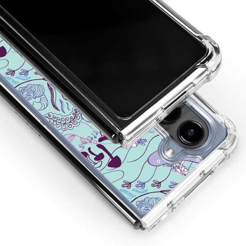 Disney Alice in Wonderland (animated) Mushrooms Print Pattern Galaxy Z Fold5 5G Clear Case