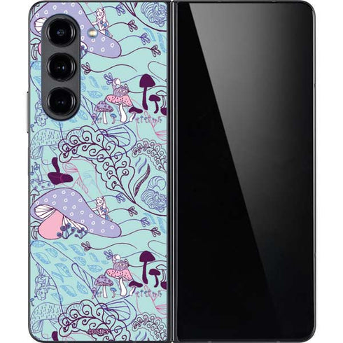 Disney Alice in Wonderland (animated) Mushrooms Print Pattern Galaxy Z Fold5 5G Skin