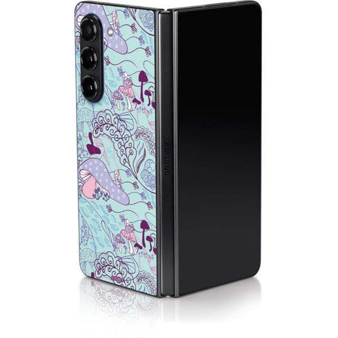 Disney Alice in Wonderland (animated) Mushrooms Print Pattern Galaxy Z Fold5 5G Skin