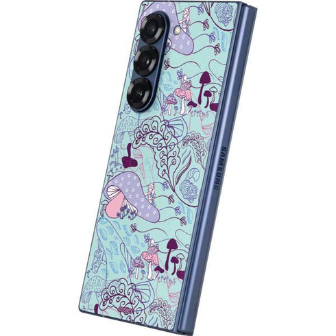 Disney Alice in Wonderland (animated) Mushrooms Print Pattern Galaxy Z Fold6 Skin