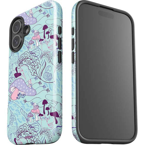 Disney Alice in Wonderland (animated) Mushrooms Print Pattern iPhone 16 Impact Case