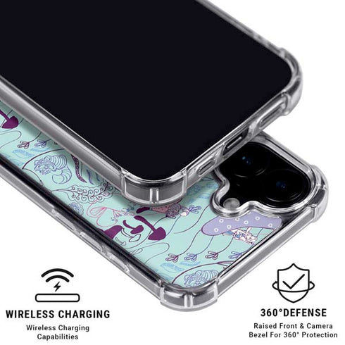 Disney Alice in Wonderland (animated) Mushrooms Print Pattern iPhone 16 MagSafe Case