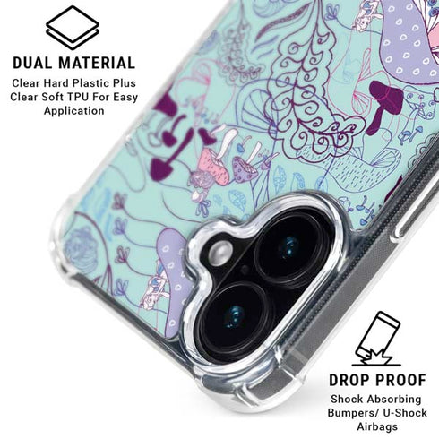 Disney Alice in Wonderland (animated) Mushrooms Print Pattern iPhone 16 MagSafe Case