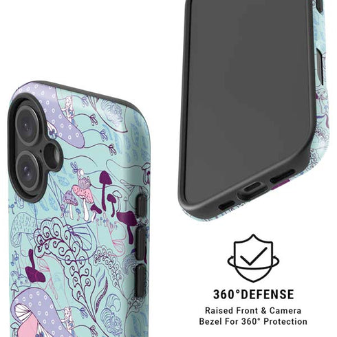 Disney Alice in Wonderland (animated) Mushrooms Print Pattern iPhone 16 Magsafe Impact Case