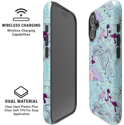 Disney Alice in Wonderland (animated) Mushrooms Print Pattern iPhone 16 Magsafe Impact Case