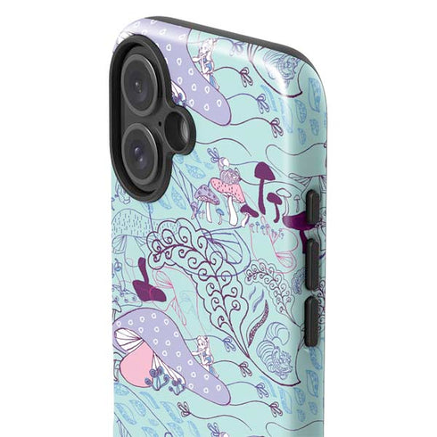 Disney Alice in Wonderland (animated) Mushrooms Print Pattern iPhone 16 Plus Impact Case