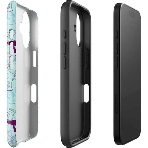 Disney Alice in Wonderland (animated) Mushrooms Print Pattern iPhone 16 Plus Impact Case