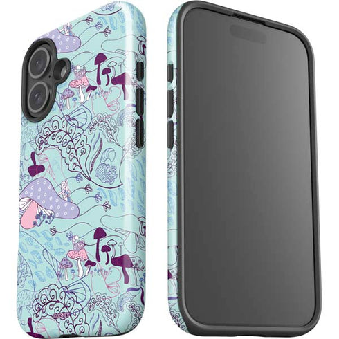 Disney Alice in Wonderland (animated) Mushrooms Print Pattern iPhone 16 Plus Impact Case