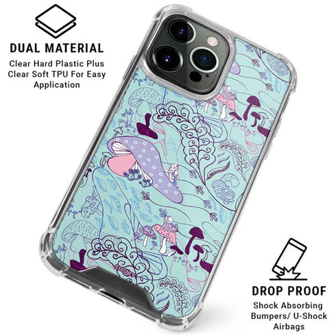 Disney Alice in Wonderland (animated) Mushrooms Print Pattern iPhone 16 Pro Max Clear Case
