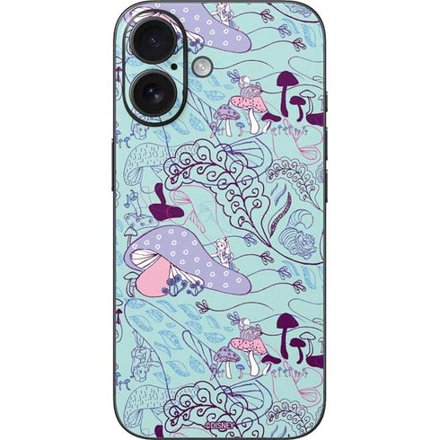 Disney Alice in Wonderland (animated) Mushrooms Print Pattern iPhone 16 Skin