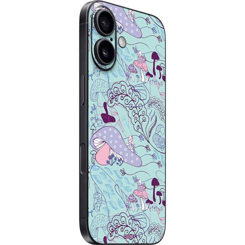 Disney Alice in Wonderland (animated) Mushrooms Print Pattern iPhone 16 Skin