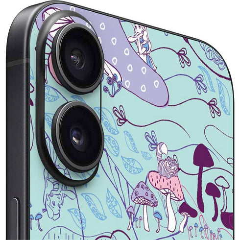 Disney Alice in Wonderland (animated) Mushrooms Print Pattern iPhone 16 Skin