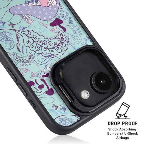Disney Alice in Wonderland (animated) Mushrooms Print Pattern iPhone 16e Kickstand Case