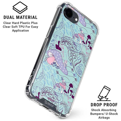 Disney Alice in Wonderland (animated) Mushrooms Print Pattern iPhone 16e Clear Case