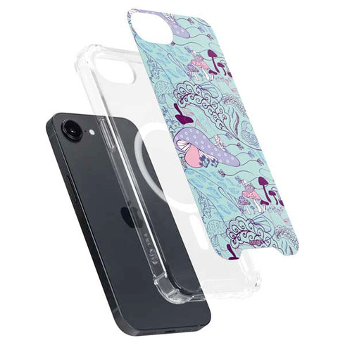 Disney Alice in Wonderland (animated) Mushrooms Print Pattern iPhone 16e MagSafe Case