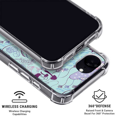 Disney Alice in Wonderland (animated) Mushrooms Print Pattern iPhone 16e MagSafe Case
