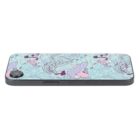 Disney Alice in Wonderland (animated) Mushrooms Print Pattern iPhone 16e Skin