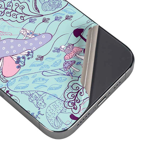 Disney Alice in Wonderland (animated) Mushrooms Print Pattern iPhone 16e Skin
