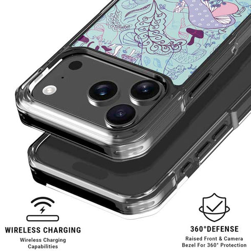 Disney Alice in Wonderland (animated) Mushrooms Print Pattern iPhone 18 Pro Clear Case