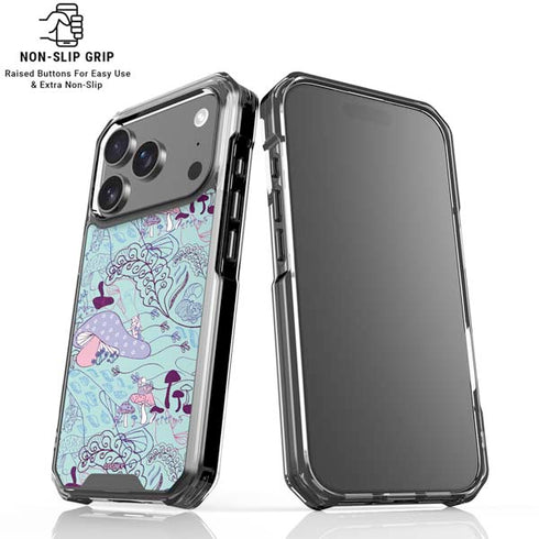 Disney Alice in Wonderland (animated) Mushrooms Print Pattern iPhone 18 Pro Clear Case