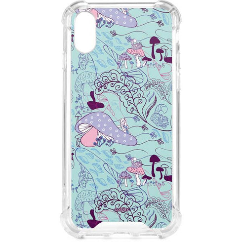 Disney Alice in Wonderland (animated) Mushrooms Print Pattern iPhone XS Clear Case