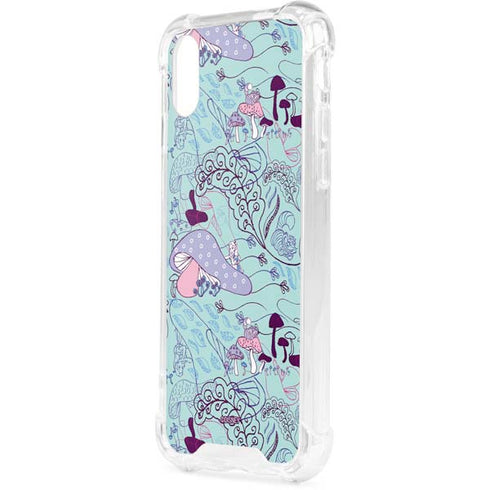 Disney Alice in Wonderland (animated) Mushrooms Print Pattern iPhone XS Clear Case
