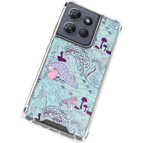 Disney Alice in Wonderland (animated) Mushrooms Print Pattern Moto G 5G (2025) Clear Case
