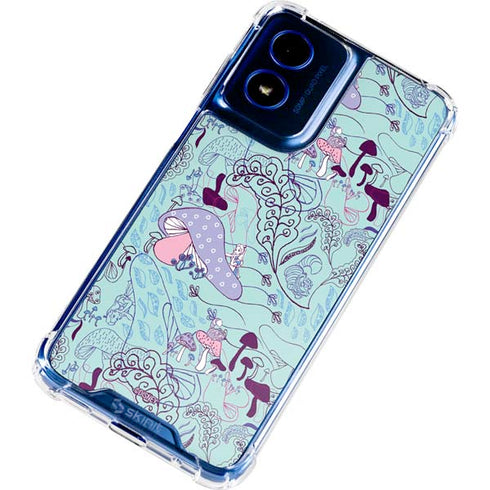 Disney Alice in Wonderland (animated) Mushrooms Print Pattern Moto G 5G (2024) Clear Case