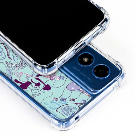 Disney Alice in Wonderland (animated) Mushrooms Print Pattern Moto G Play 4G (2024) Clear Case