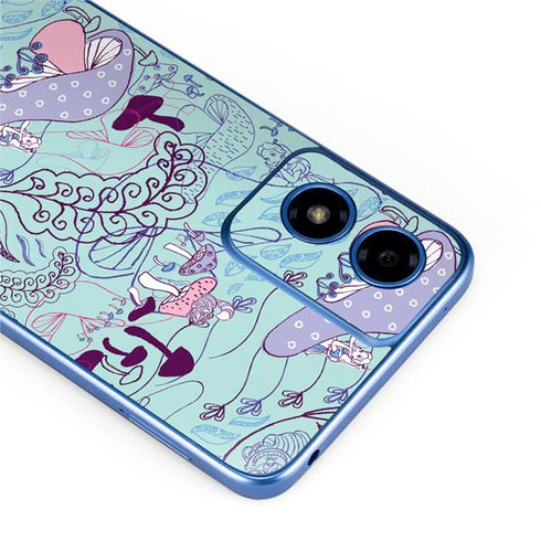 Disney Alice in Wonderland (animated) Mushrooms Print Pattern Moto G Play 4G (2024) Skin