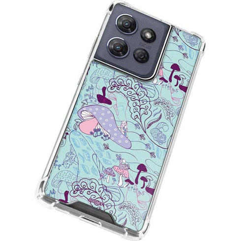 Disney Alice in Wonderland (animated) Mushrooms Print Pattern Moto G Play 5G (2025) Clear Case