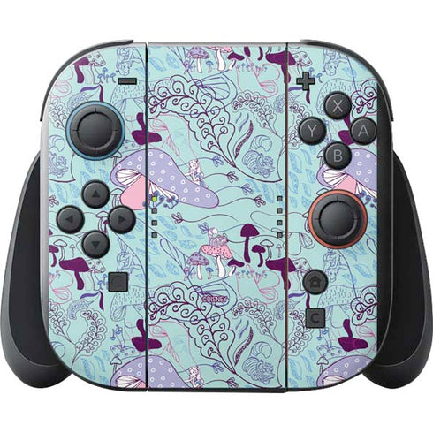 Disney Alice in Wonderland (animated) Mushrooms Print Pattern Nintendo Switch 2 (2025) with Joy-Con Skin