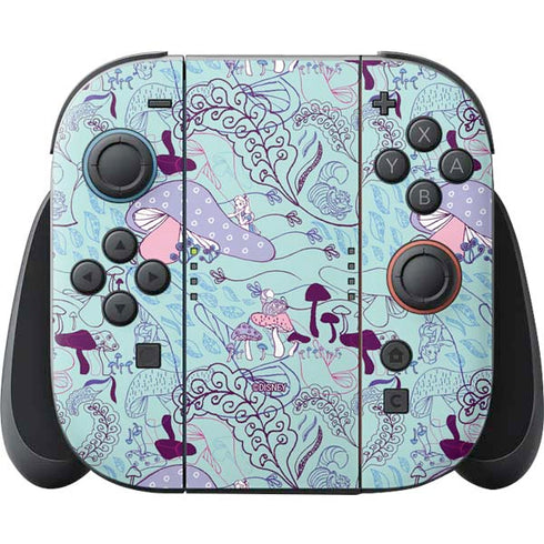 Disney Alice in Wonderland (animated) Mushrooms Print Pattern Nintendo Switch 2 (2025) Joy-Con Controller Skin