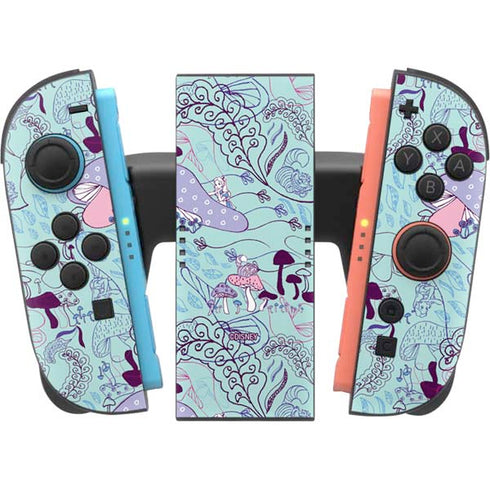 Disney Alice in Wonderland (animated) Mushrooms Print Pattern Nintendo Switch 2 (2025) Joy-Con Controller Skin
