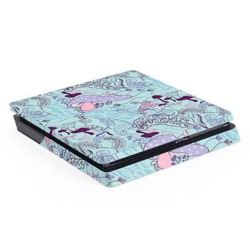 Disney Alice in Wonderland (animated) Mushrooms Print Pattern PS4 Slim Skin