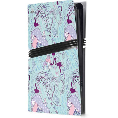 Disney Alice in Wonderland (animated) Mushrooms Print Pattern PS5 Pro Console Skin