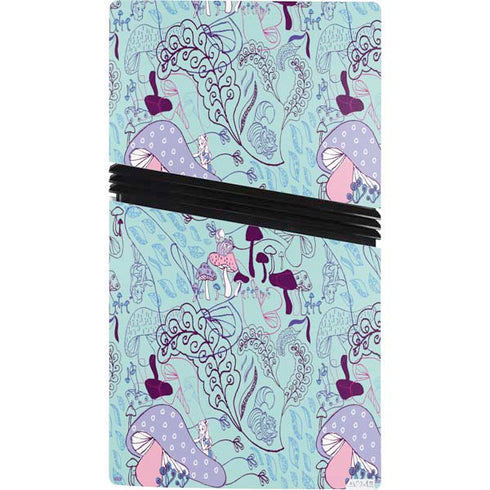 Disney Alice in Wonderland (animated) Mushrooms Print Pattern PS5 Pro Console Skin