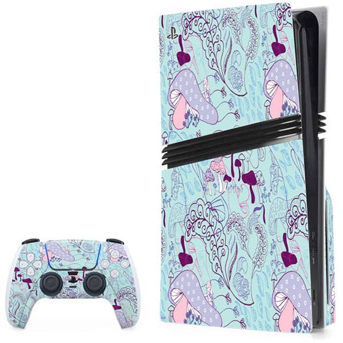 Disney Alice in Wonderland (animated) Mushrooms Print Pattern PlayStation PS5 Skins