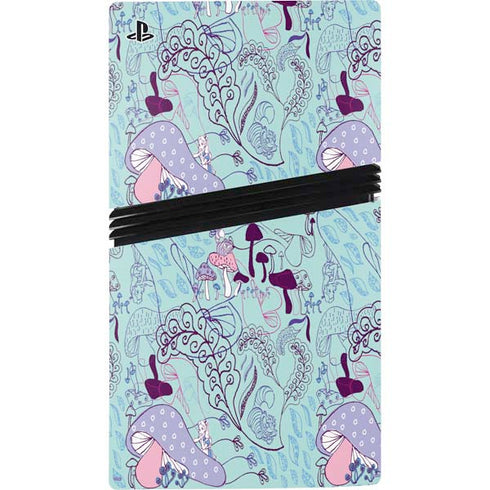 Disney Alice in Wonderland (animated) Mushrooms Print Pattern PS5 Pro Disk Bundle Skin