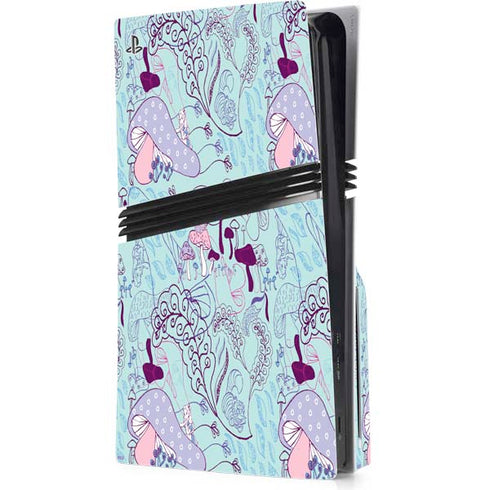Disney Alice in Wonderland (animated) Mushrooms Print Pattern PS5 Pro Disk Console Skin
