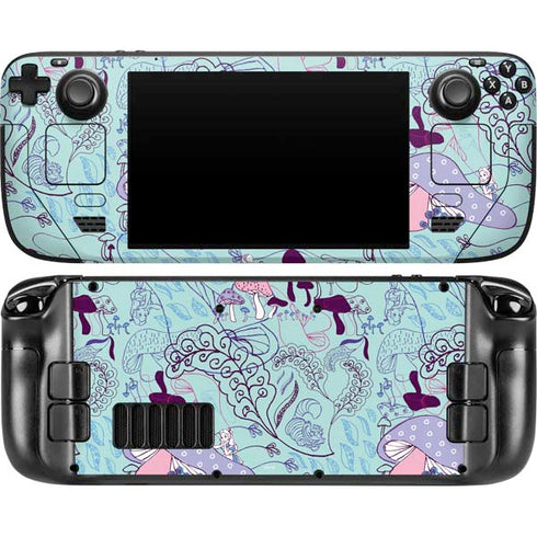 Disney Alice in Wonderland (animated) Mushrooms Print Pattern Steam Deck Handheld Gaming Computer OLED Skin