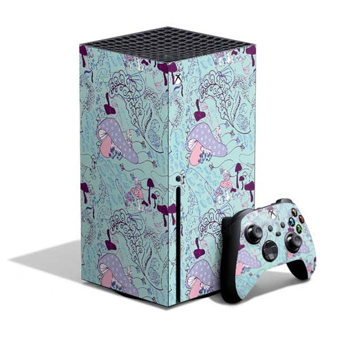 Disney Alice in Wonderland (animated) Mushrooms Print Pattern Xbox Series X Bundle Skin