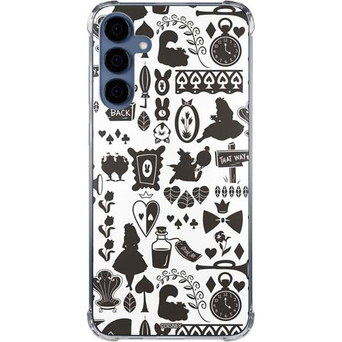 Disney Alice in Wonderland (animated) Silhouette Pattern Galaxy A35 5G Clear Case