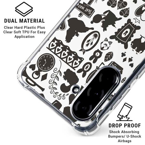 Disney Alice in Wonderland (animated) Silhouette Pattern Galaxy A36 5G Clear Case