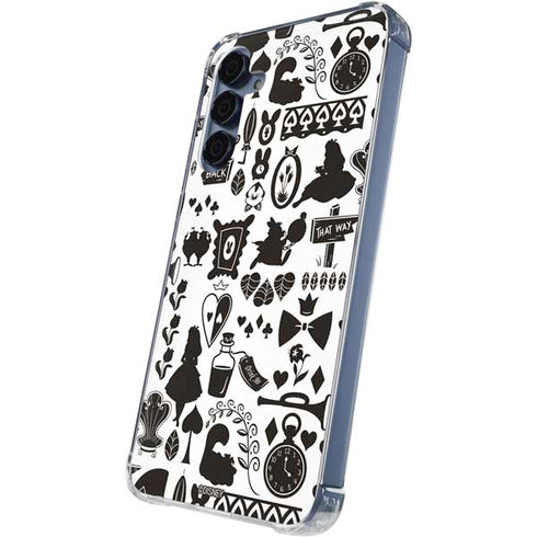 Disney Alice in Wonderland (animated) Silhouette Pattern Galaxy A55 5G Clear Case