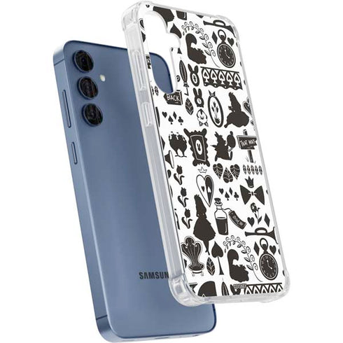 Disney Alice in Wonderland (animated) Silhouette Pattern Galaxy A55 5G Clear Case