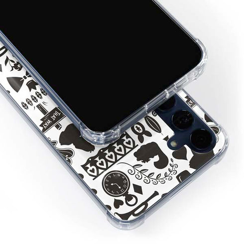 Disney Alice in Wonderland (animated) Silhouette Pattern Galaxy A55 5G Clear Case